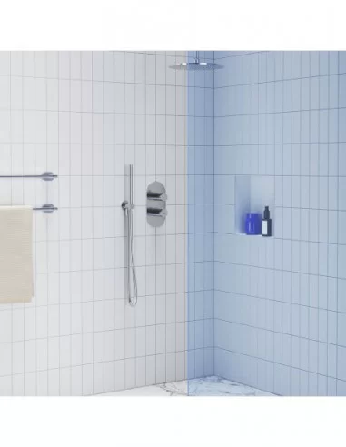 Termostatinis potinkinis vonios/dušo maišytuvas ESPIRIT, Blizgus chromas, RAVAK