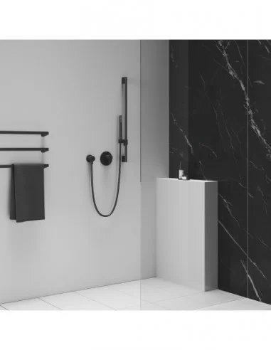 Termostatinis potinkinis dušo maišytuvas ESPIRIT, su jungikliu, Juodas matinis, RAVAK