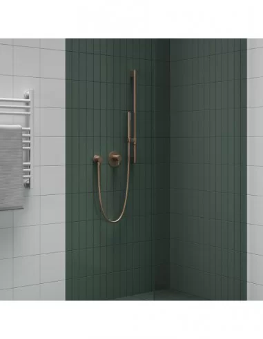 Termostatinis potinkinis dušo maišytuvas ESPIRIT, su jungikliu, Šlifuotas rožinis auksas, RAVAK