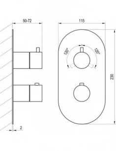 Potinkinis termostatinis Espirit maišytuvas, Šlifuotas rožinis auksas, RAVAK