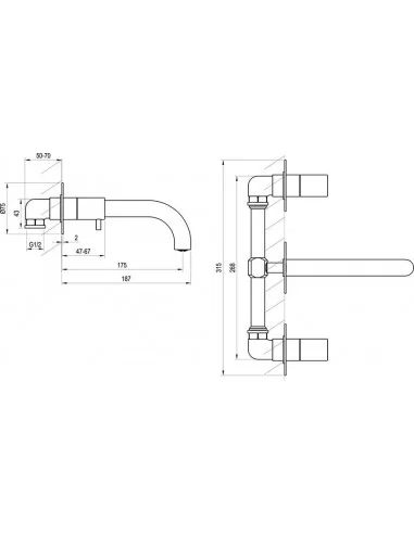 Vonios maišytuvas Espirit ES 021, Šlifuotas rožinis auksas, RAVAK