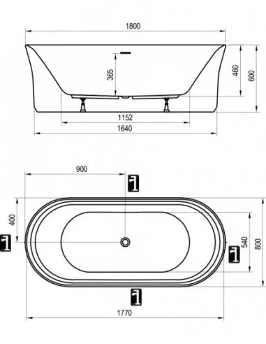 Vonia Ypsilon, Alabaster pink/balta, RAVAK