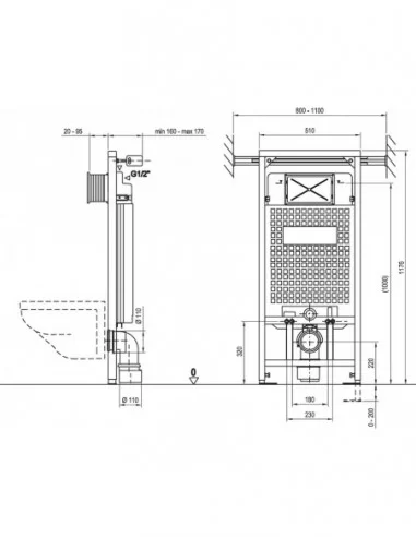 WC modulio G laikiklis, RAVAK