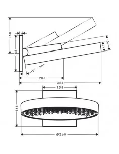 Dušo galva stacionari iš sienos Rainfinity 360 1 jet , Hansgrohe