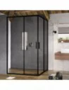 Stačiakampė dušo kabina Blix Slim BLSRV2K 80, 90, 100, 120 cm, Juod...