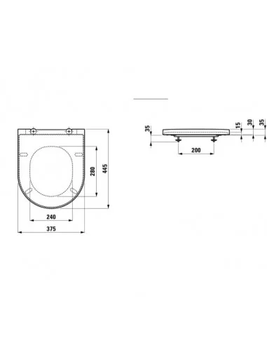 Dangtis unitazo Kartell, su Soft Close sistema, Laufen