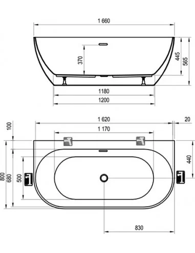 Vonia Freedom Wall 166x80, RAVAK