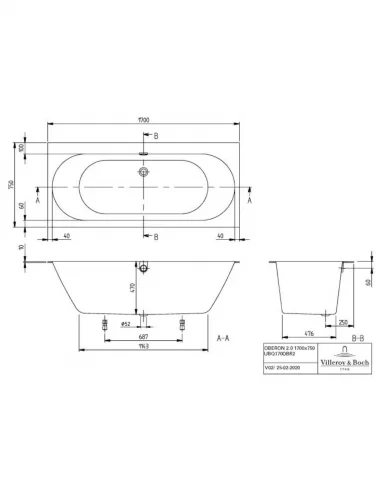 Vonia Oberon 2.0 Duo, 170 x 75 cm, Villeroy&Boch