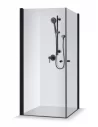 Dušo kabina Viktorija 80, 90, 100 cm, juodos sp., BRASTA GLASS
