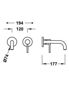 Praustuvo maišytuvas STUDY 177, plieno sp., TRES