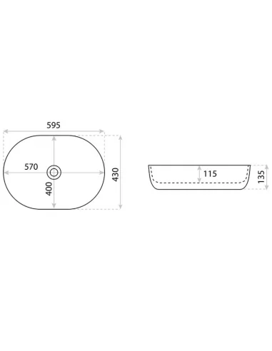 Pastatomas praustuvas BLAS 59,5x43cm, Lavita