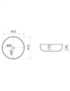 Pastatomas praustuvas CORDOBA SLIM 41,5cm, Lavita