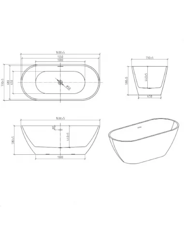 Vonia IRUN 1600x730mm, Lavita