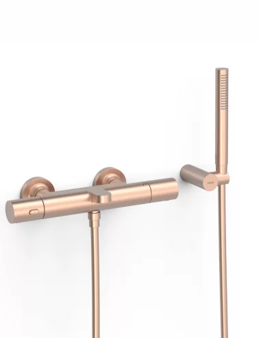 Maišytuvas voniai su dušo komplektu OVER-WALL, rožinio aukso sp., TRES