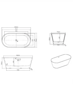 Vonia MIJAS 1600x790mm, Lavita
