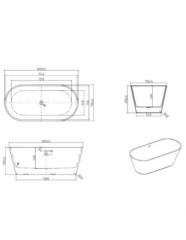 Vonia MIJAS 1600x790mm, Lavita