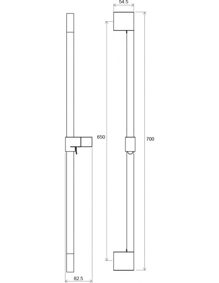 Dušo stovas su reguliuojamu laikikliu Chrome, 70 cm, Ravak