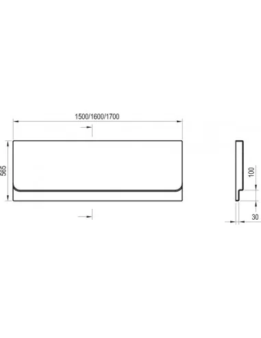 Apdailos plokštė priekinė A CHROME 150 sniego baltumo, RAVAK