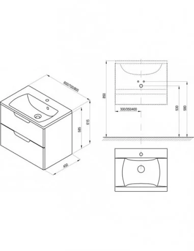 Spintelė SD 600 Classic II balta/pilka, RAVAK