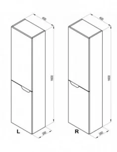 Aukšta spintelė SB Classic 400 R balta/balta, RAVAK