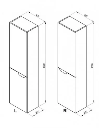 Aukšta spintelė SB Classic 400 R balta/balta, RAVAK