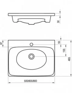 Praustuvas Balance 500 su persipylimu, RAVAK