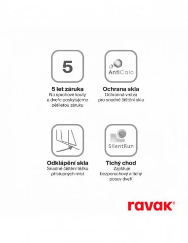 Dušo kabina Blix BLCP4 R550, Blizgus, RAVAK