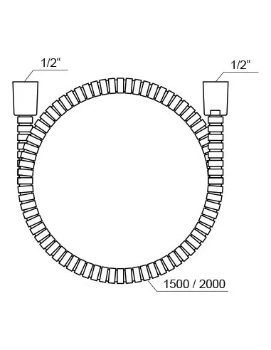 Dušo žarna metalinė su apsauginiu sluoksniu 150/200cm, RAVAK