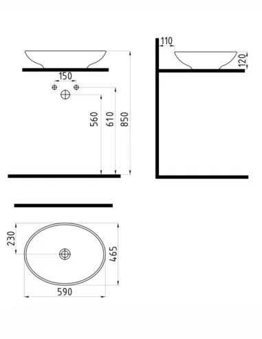 Praustuvas HARMONY OVAL 59x46,5cm, Bien