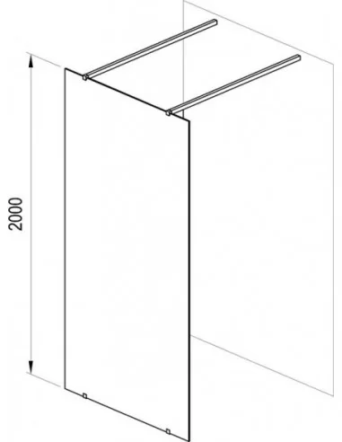 Dušo kabina Walk-In Free, Chromo, RAVAK