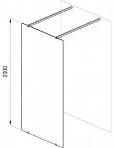 Dušo kabina Walk-In Free, Juoda, RAVAK