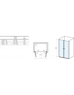 Dušo durys Chrome CSDL2, Chromo, RAVAK