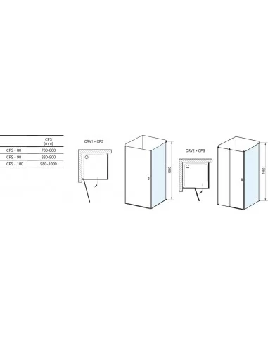 Stacionari sienelė Chrome CPS, Balta matinė, RAVAK