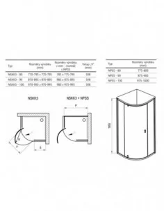 Dušo kabina Nexty NSKK3, Satinas, RAVAK
