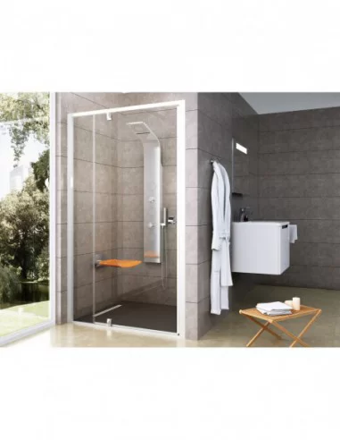 Dušo durys Pivot PDOP2, Balta/chromas, RAVAK