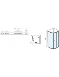 Žema dušo kabina Blix BLCP4 Sabina, Satinas, RAVAK