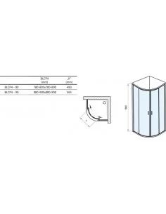 Dušo kabina Blix BLCP4, Balta, RAVAK