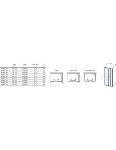 Dušo durys Blix BLDP4, Satinas, RAVAK