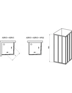 Dušo kabina Supernova ASRV3+ASRV3, Satinas, RAVAK