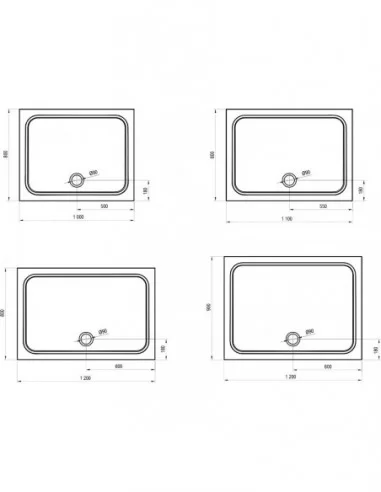 Dušo padėklas Gigant Pro Chrome, Balta, RAVAK