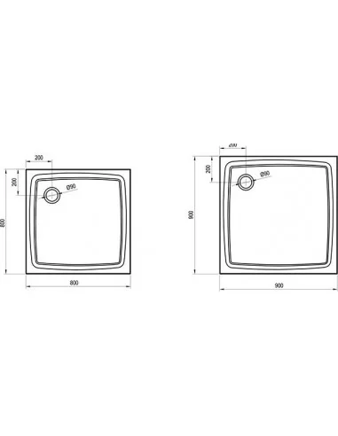 Dušo padėklas Perseus Pro Flat, Balta, RAVAK
