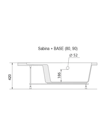 Plokštė Sabina, Balta, RAVAK