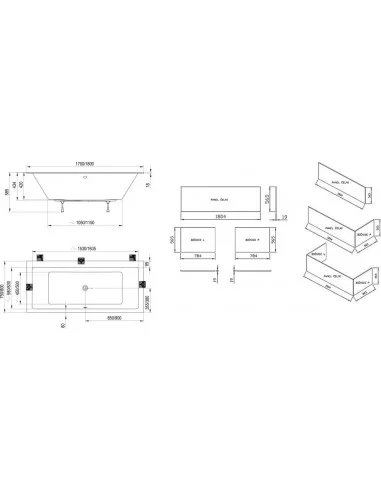 Vonia Formy 01 Slim (plonas viršutinis kraštas), Balta, RAVAK