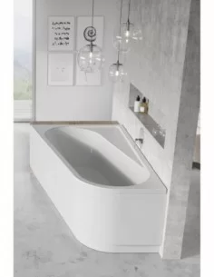 Vonia Chrome kampinė, Balta, RAVAK