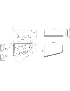 Vonia Chrome kampinė, Balta, RAVAK