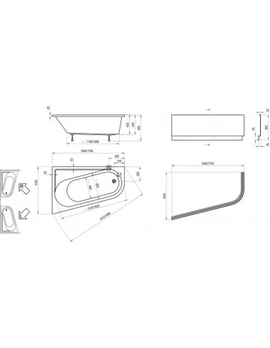 Vonia Chrome kampinė, Balta, RAVAK