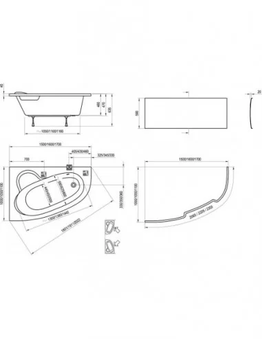 Vonia Asymmetric, Balta, RAVAK