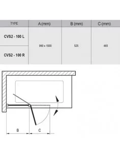 Vonios sienelė CVS2, Balta matinė, RAVAK