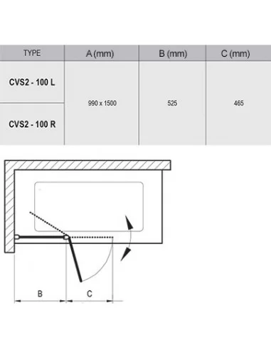 Vonios sienelė CVS2, Balta matinė, RAVAK