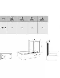 Vonios sienelė VS2, Satinas, RAVAK